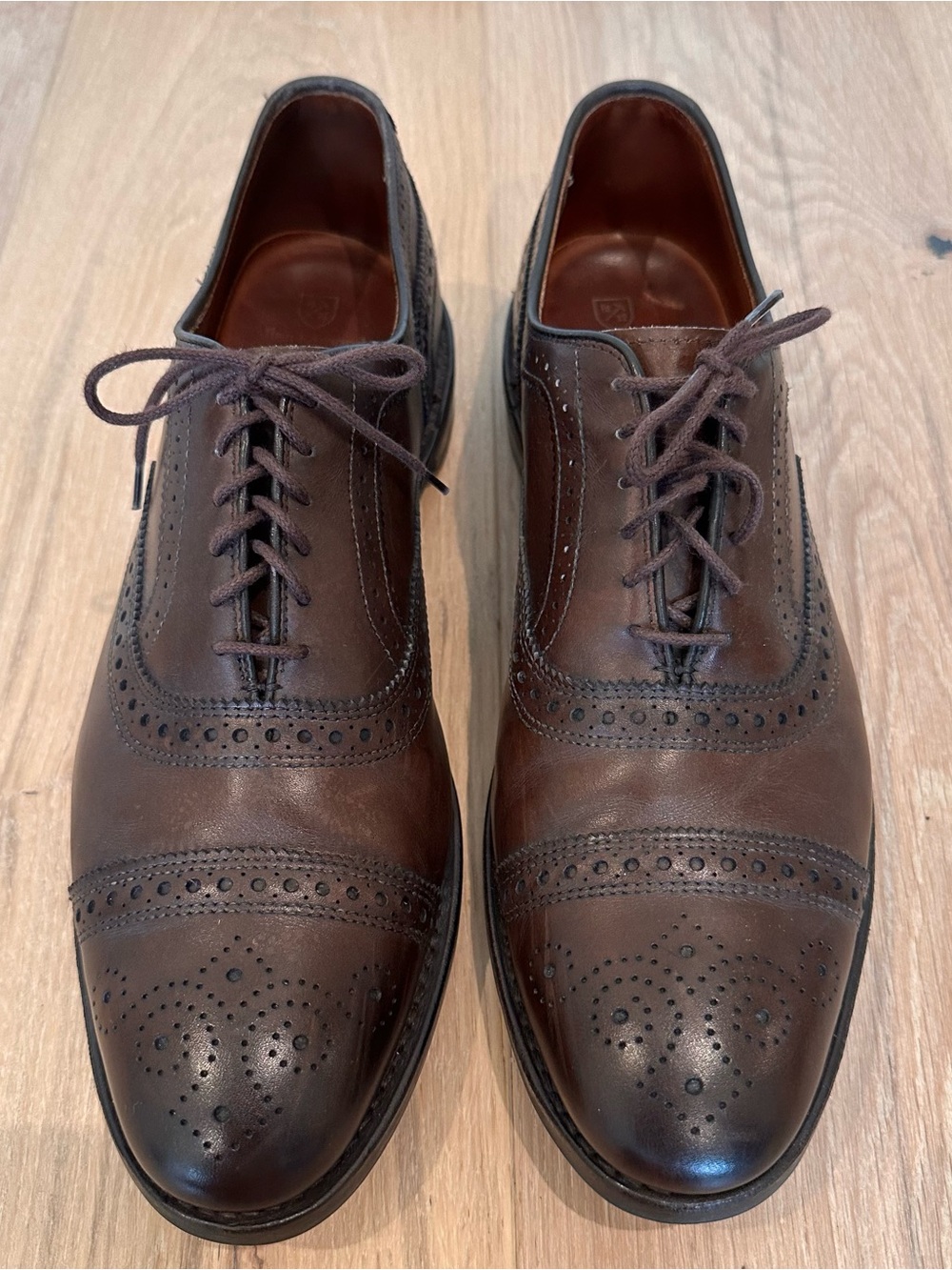 Allen Edmonds Strand Brown Leather Wingtip Oxfords